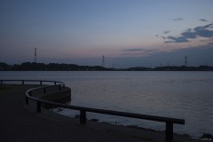 手賀沼 日暮れの護岸