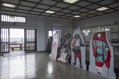 5階展望室 武者の顔出し看板