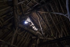 竪穴住居内 見上げた小屋組