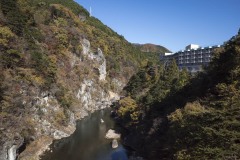 鬼怒川渓谷と温泉街
