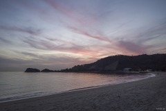 直島 夕暮れの砂浜