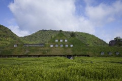 ラ コリーナ近江八幡 山を背にした草屋根