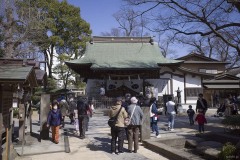 松戸神社 社殿と参拝者